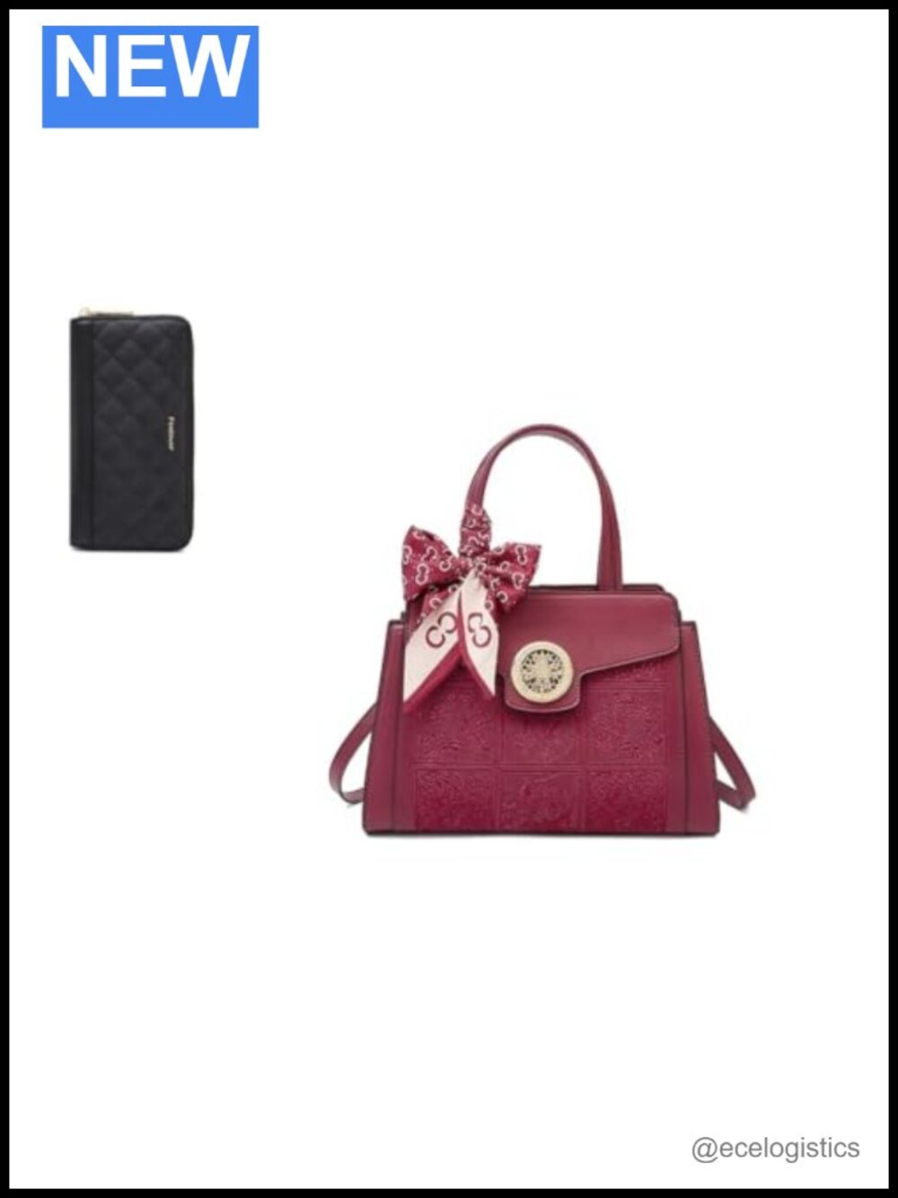 Genuine Leather Purses for Women & Wristlet Set, Top Handle Crossbody